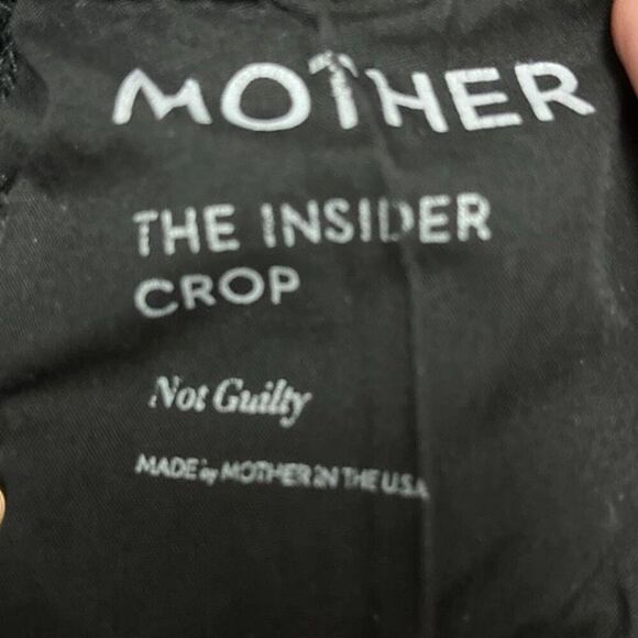 Mother Denim The Insider Crop Black Bootcut Flare Jeans in Not Guilty Size 24 - Picture 12 of 16